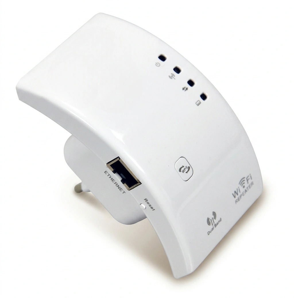 Përforcues valësh Wi-Fi 300Mbps për zgjerimin e mbulimit wireless në shtëpi ose zyrë, me mbështetje për rrjetet 2.4GHz dhe standardet IEEE 802.11n, 802.11g dhe 802.11b