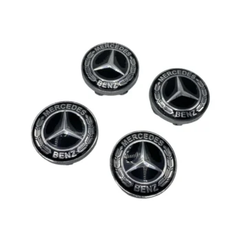 Set me 4 logo për disqe makine me diametër 60 mm, material ABS dhe alumin, rezistente ndaj ujit dhe kushteve të jashtme