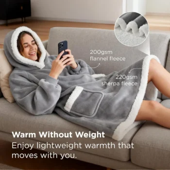 Batanije në formë hoodie për përdorim në shtëpi dhe kamping