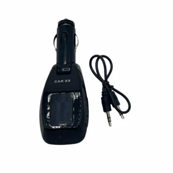 Transmetues FM për makinë me Bluetooth dhe mikrofon të integruar për telefonata pa tel