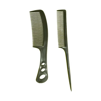 Set me 2 kreherë plastikë për krehje dhe ndarje flokësh, me gjatësi totale 21 cm dhe 18 cm