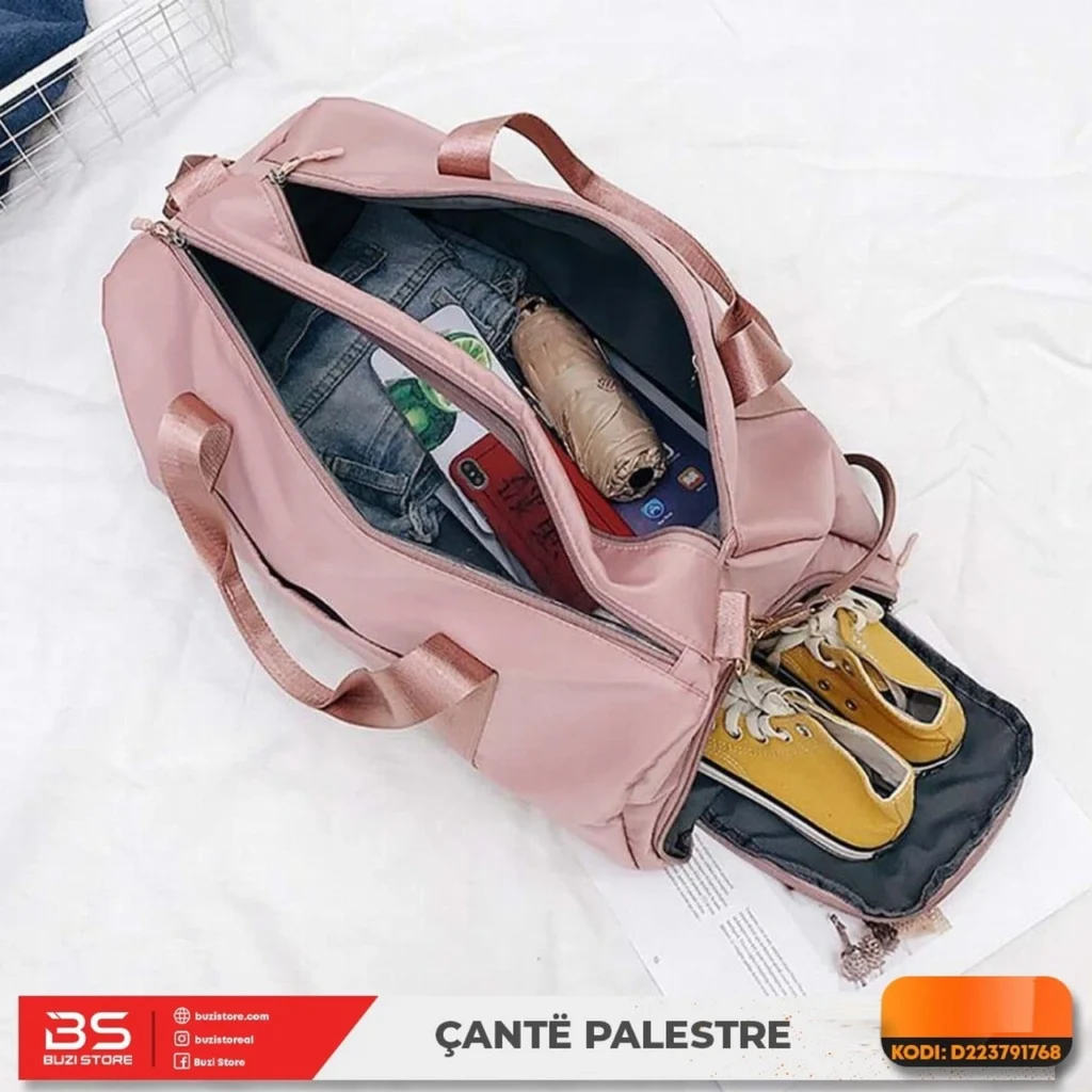Çantë palestre për rroba sportive, pajisje stërvitjeje, peshqir dhe shishe uji në përdorim të përditshëm