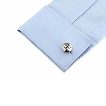 Mansheta për këmishë me dizajn marshi makine, material metalik të qëndrueshëm dhe përshtatje për veshje casual ose formale