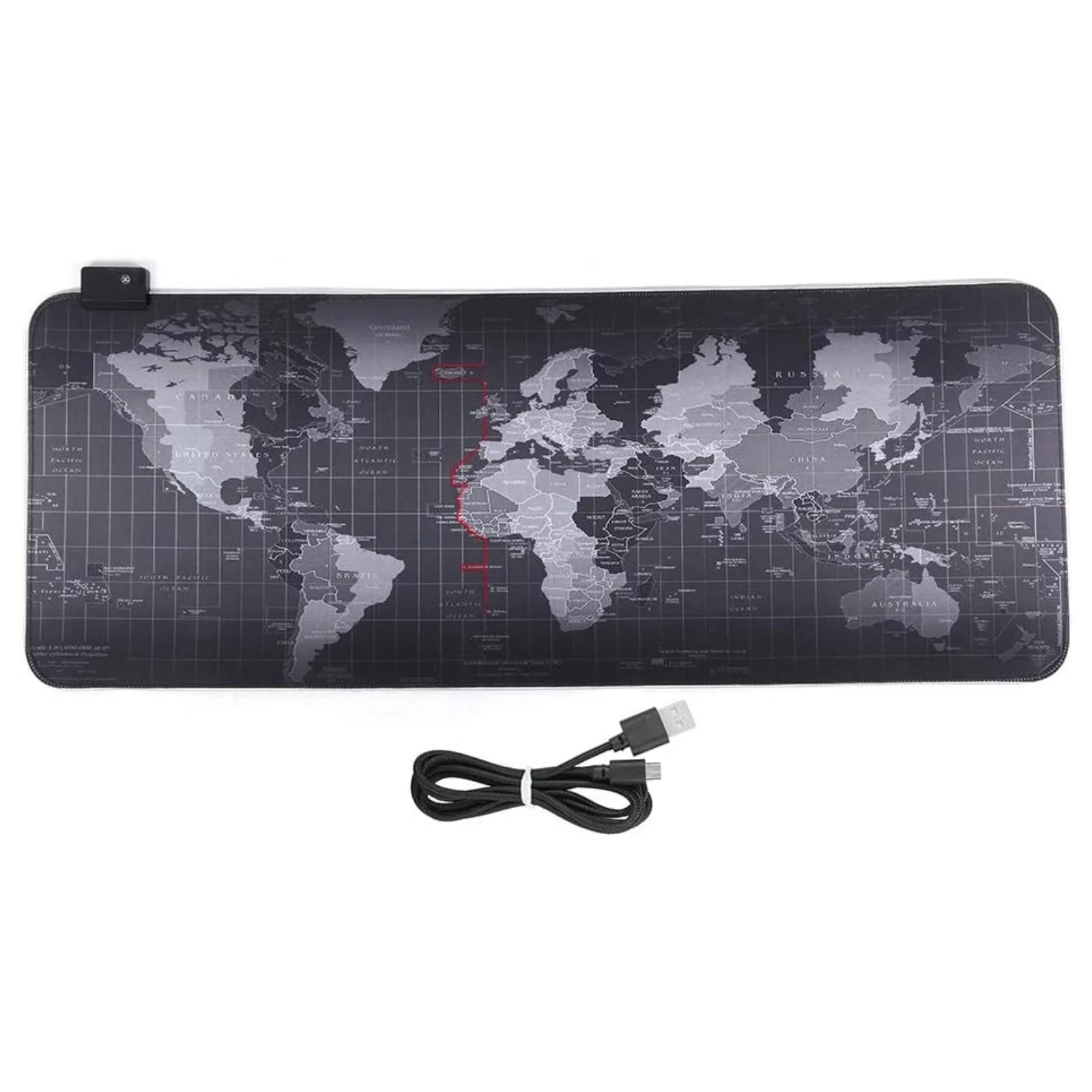 Mouse pad gaming me përmasa 70 x 30 cm, ndriçim LED RGB shumëngjyrësh dhe buton për ndryshimin e efekteve të dritës.