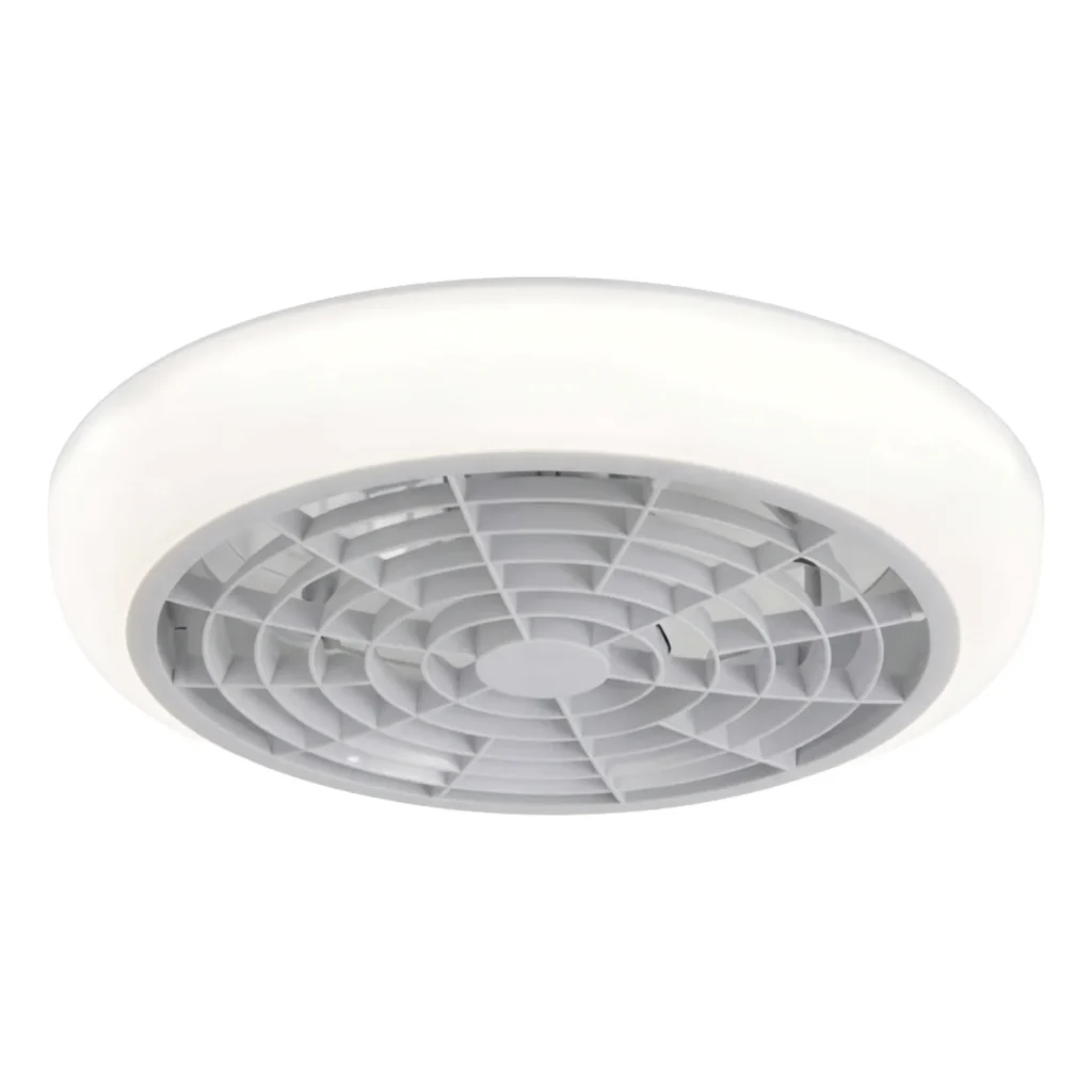Ventilator tavani me dritë LED të integruar për ndriçim dhe qarkullim të ajrit në ambient