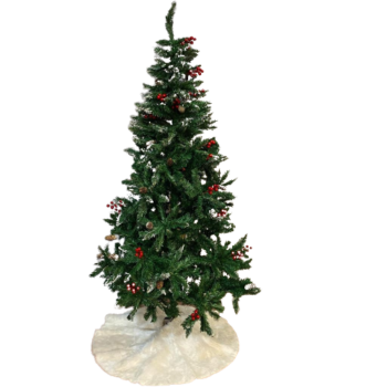 Pemë Krishtlindjesh me boçe pishe dhe fruta të kuqe mistletoe