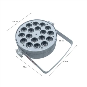 PAR LED Slim 18x18W 4 në 1 White me 18 LED RGB për ndriçim skenik dhe dekorues