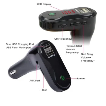 MP3 C6 për makinë me Bluetooth, TF Card, U Disk dhe AUX