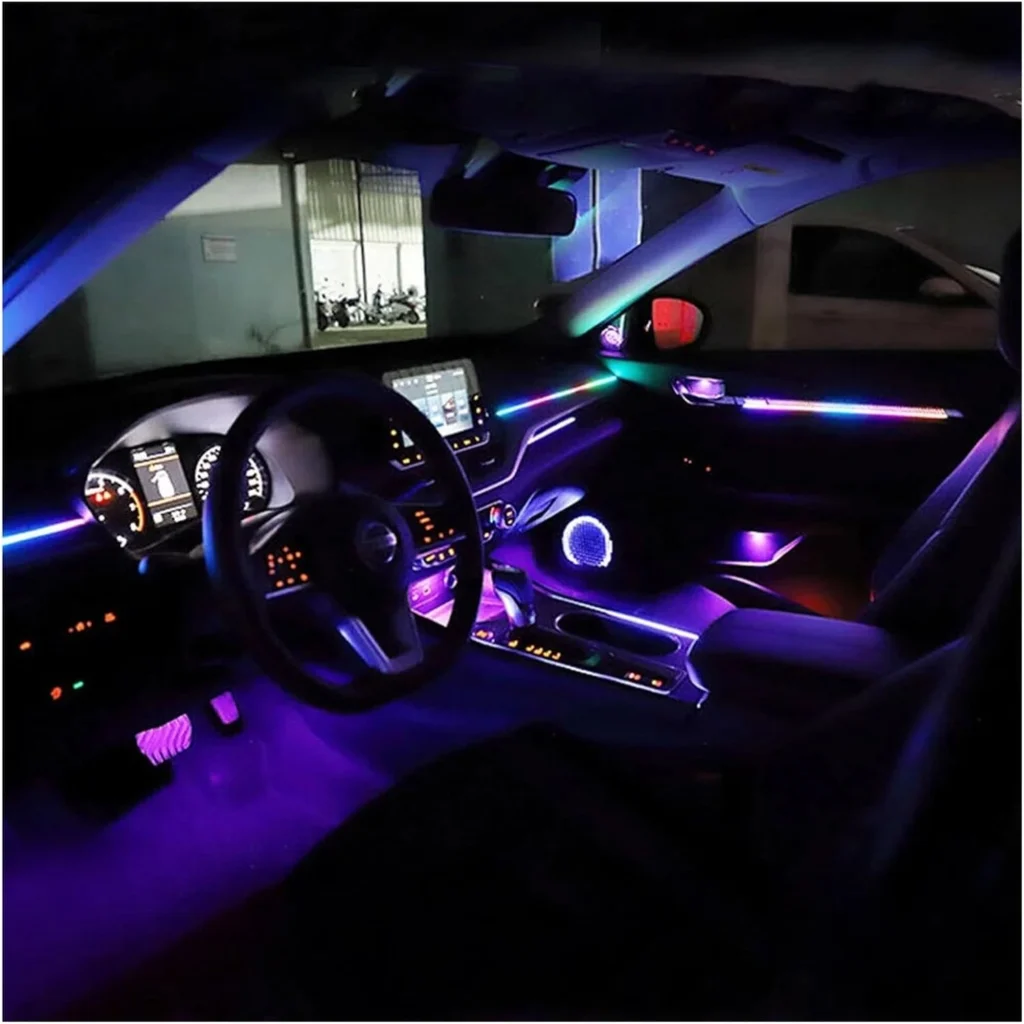 Kit ambient light për makinë me 22 pjesë dhe shirita LED RGB për dekorimin e interiorit
