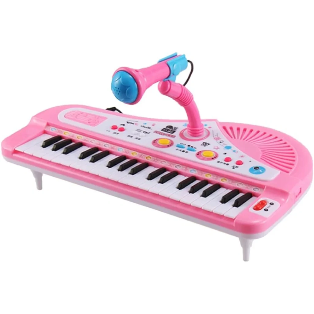 Loder argetuese per femije set piano dhe mikrofon