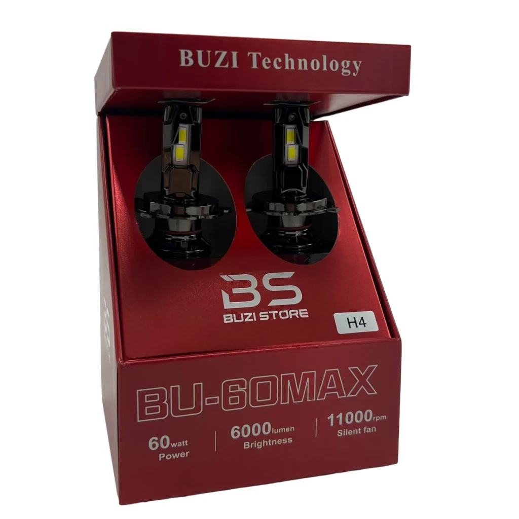 Set llamba LED H4 Buzi për makinë me ndriçim të bardhë 6500K