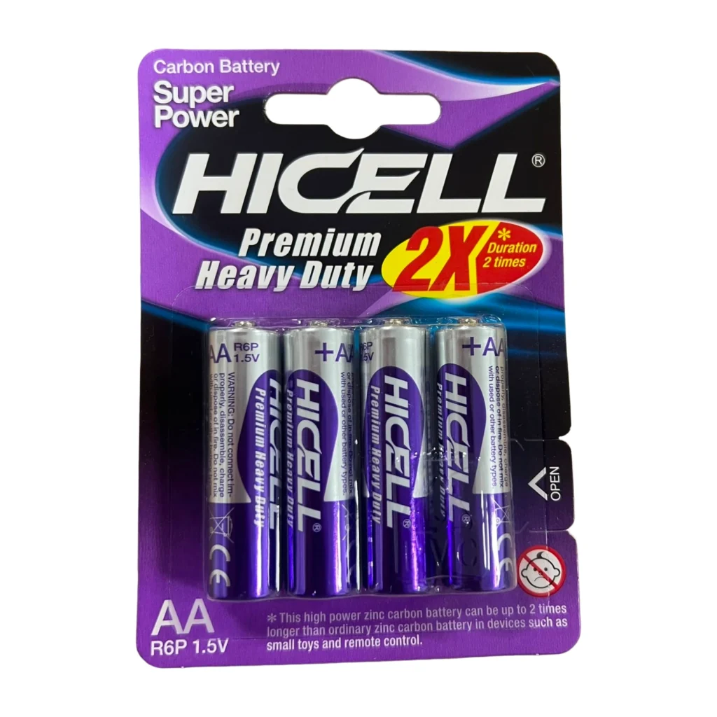 Set me 4 Bateri Karboni AA R6P 1.5V