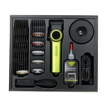 Makinë qethje profesionale V-001 me bateri 4600mAh, 21 nivele shpejtësie nga 7000 deri në 9000 RPM, ekran LED dhe tehe qeramike me veshje DLC