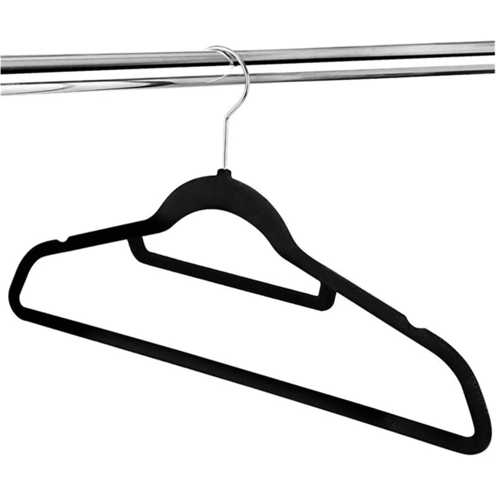 Set me 10 varëse rrobash prej kamoshi, ABS dhe metali për organizimin e garderobës
