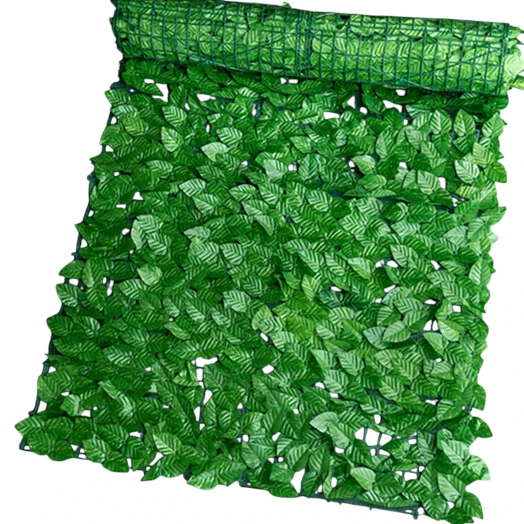 Gardh me gjethe artificiale jeshile të hapura 1x3m me pamje dekorative për ambiente të ndryshme