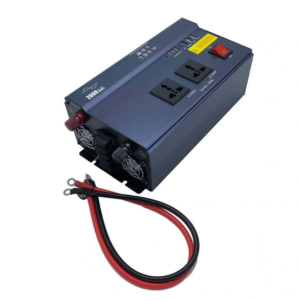 Inverter rryme 2000W për makinë që konverton energjinë DC 12V në dalje AC 220V