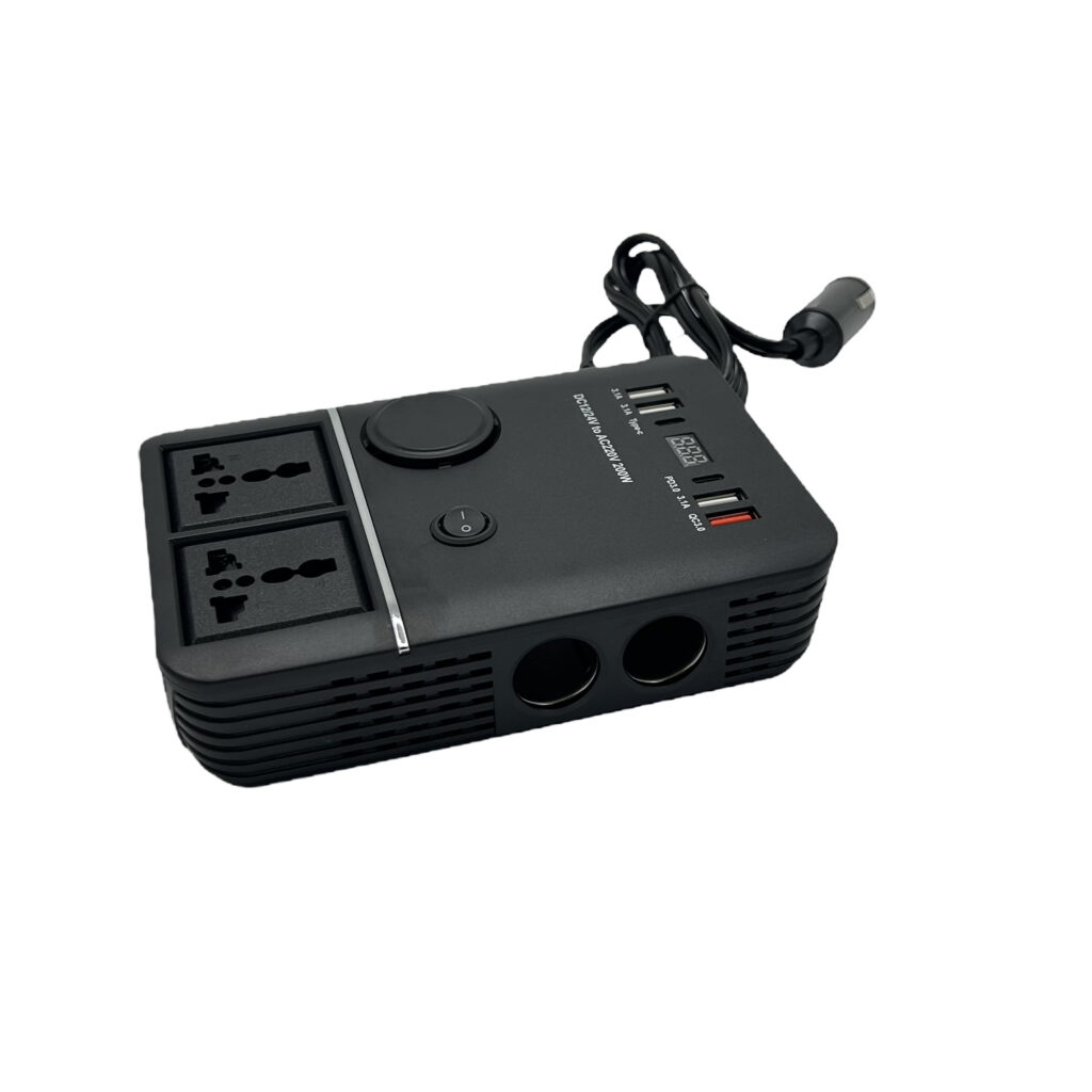 Inverter Energjie DC-AC (200Watt) - 2 Porta AC & 2 Porta Cigareje