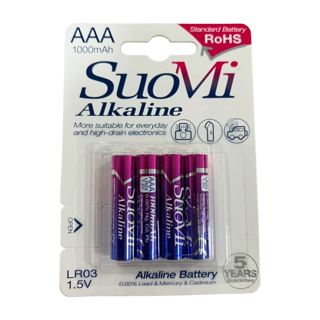 Set me 4 Bateri Alkaline AAA LR03 1.5V SuoMi 1000mAh