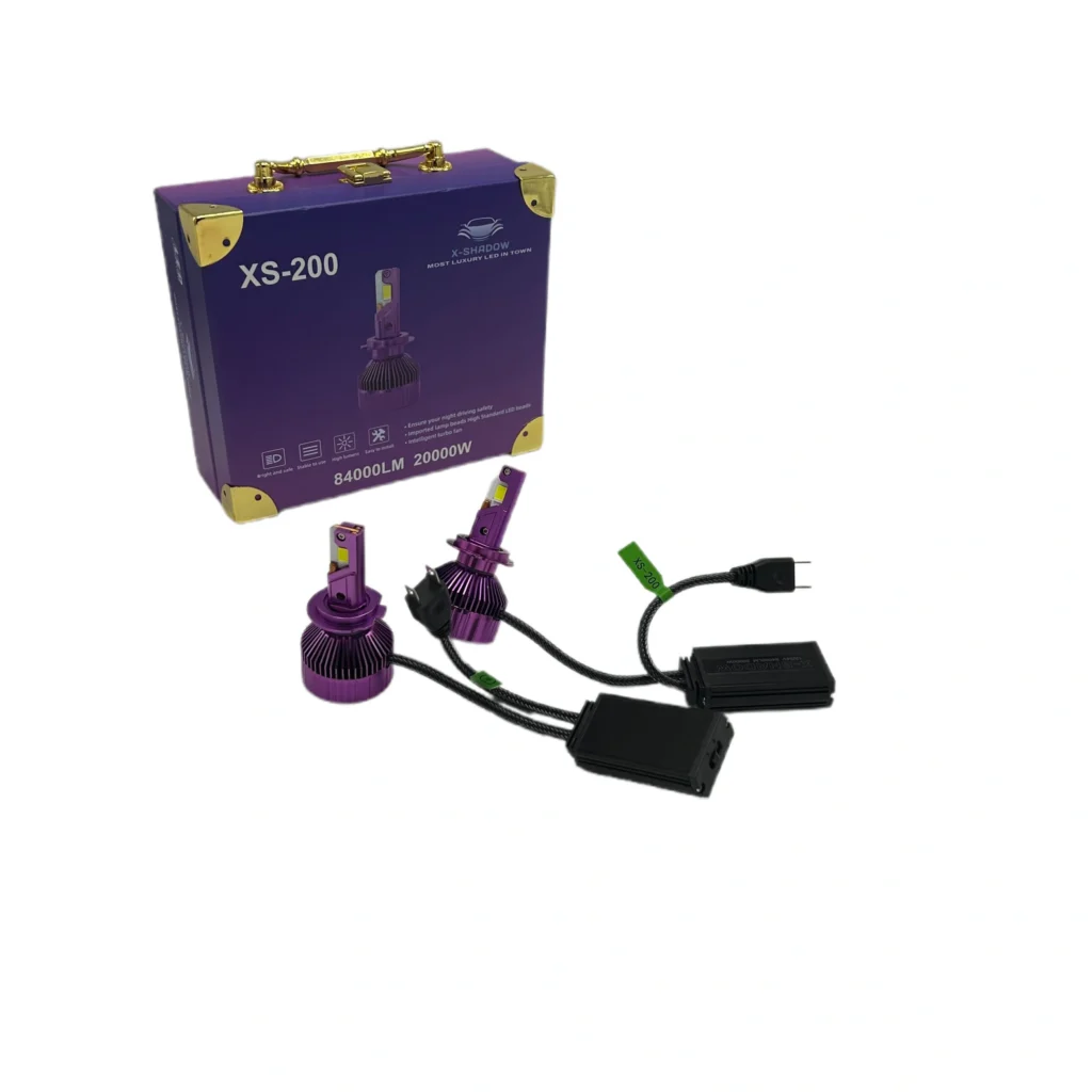 Dy llamba LED H7 me kallep alumini dhe ventilator
