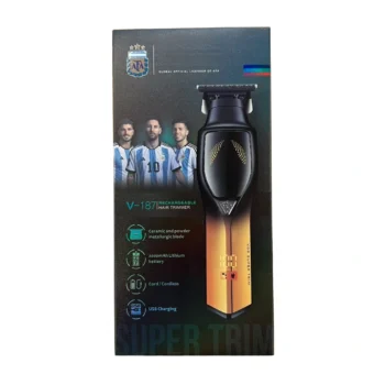 Makinë qethëse për djem V-187 me karikim USB, tehe qeramike, buton On/Off, bateri 2000mAh dhe 4 koka prerjeje 1mm, 2mm, 3mm dhe 4mm, e kompletuar me vaj lubrifikues dhe furçë pastrimi