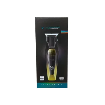 Makinë qethjeje V-253 me 5 koka të ndryshme prerjeje në gjatësi 1mm, 2mm, 3mm, 4mm dhe 5mm, e kompletuar me kapak mbrojtës, vaj lubrifikues, furçë pastrimi, fishë karikimi dhe manual përdorimi