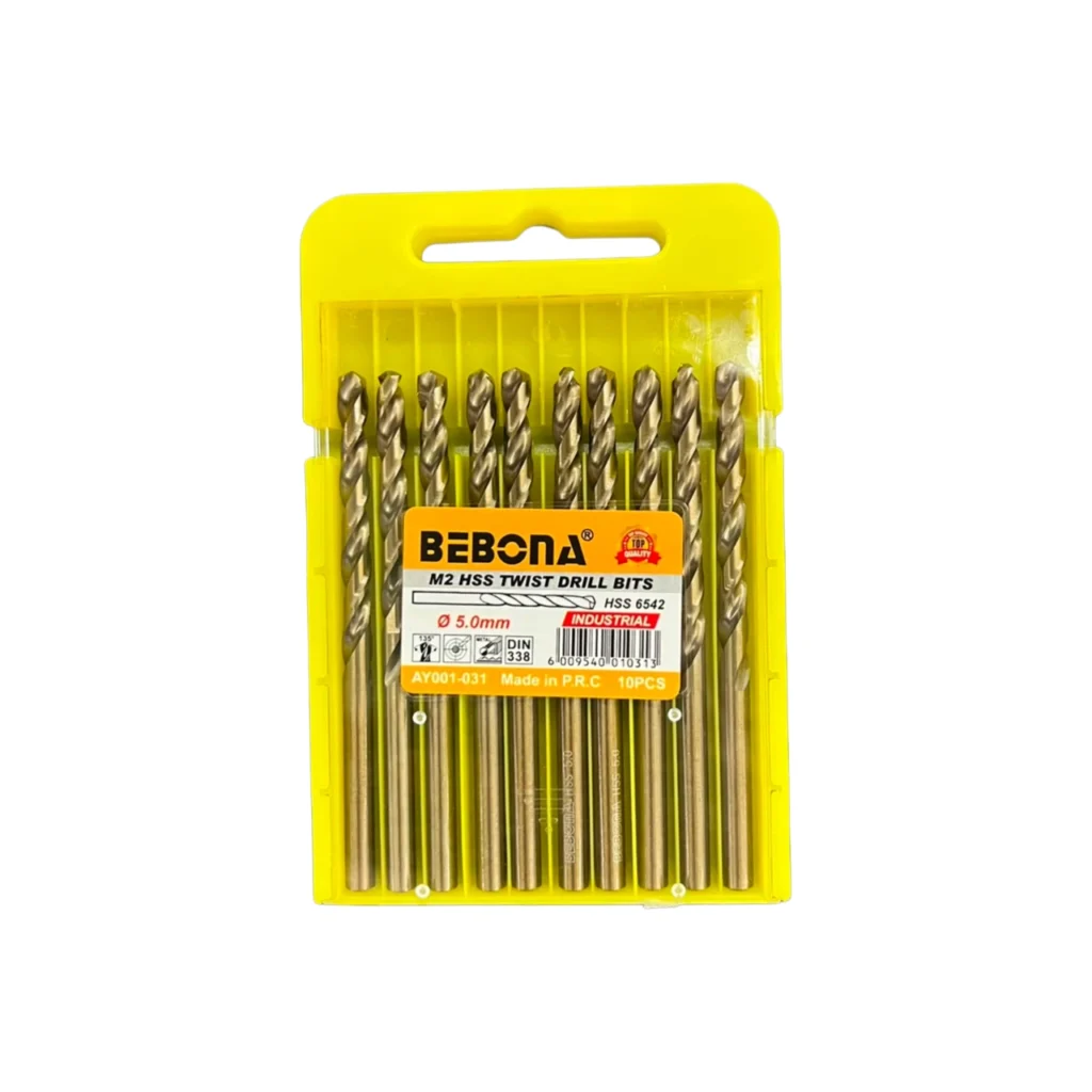 Set me 10 punto 5mm prej çeliku të ngurtësuar, të përshtatshme për shpim të saktë në metal, dru dhe plastikë.