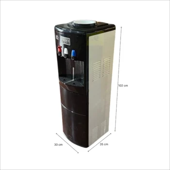 Dispenser uji dhe bërës akulli me përmasa 35x30x102 cm për përdorim në shtëpi dhe ambiente komerciale.