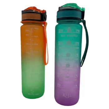 Shishe uji plastike 1000 ml me ndarje matëse nga 100 ml deri në 1000 ml dhe përmasa 27x7.5 cm.