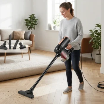 Fshesë elektrike R.8672 me fuqi 600W, forcë maksimale vakumi 16 kPa dhe kabull energjie me gjatësi 4 metra.