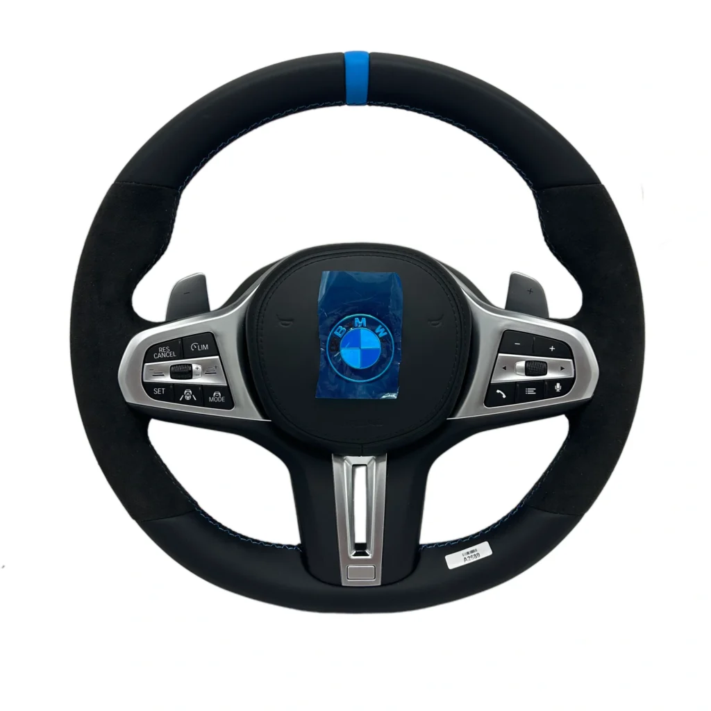 Timon sportiv per makina BMW me alkantara dhe lekure