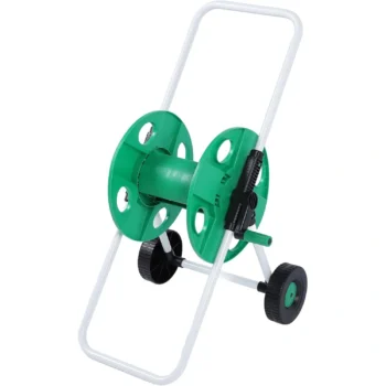Mbledhës tubi uji me rrota, i përshtatshëm për përdorim shtëpiak dhe profesional, me material rezistent dhe sistem lidhjeje të drejtpërdrejtë Quick Plug