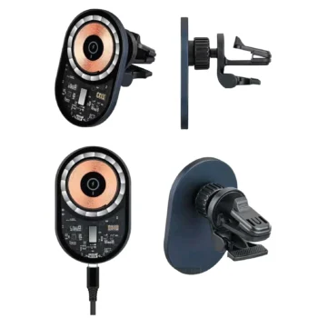 Karikues telefoni magnetik 15W për makinë me mbajtëse wireless dhe montim në daljen e kondicionerit.