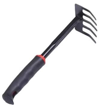 Krehër kopshti me 5 tehe prej çeliku dhe gjatësi 28 cm, i përshtatshëm për punime të ndryshme kopshtarie.