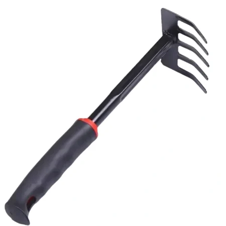 Krehër kopshti me 5 tehe prej çeliku dhe gjatësi 28 cm, i përshtatshëm për punime të ndryshme kopshtarie.