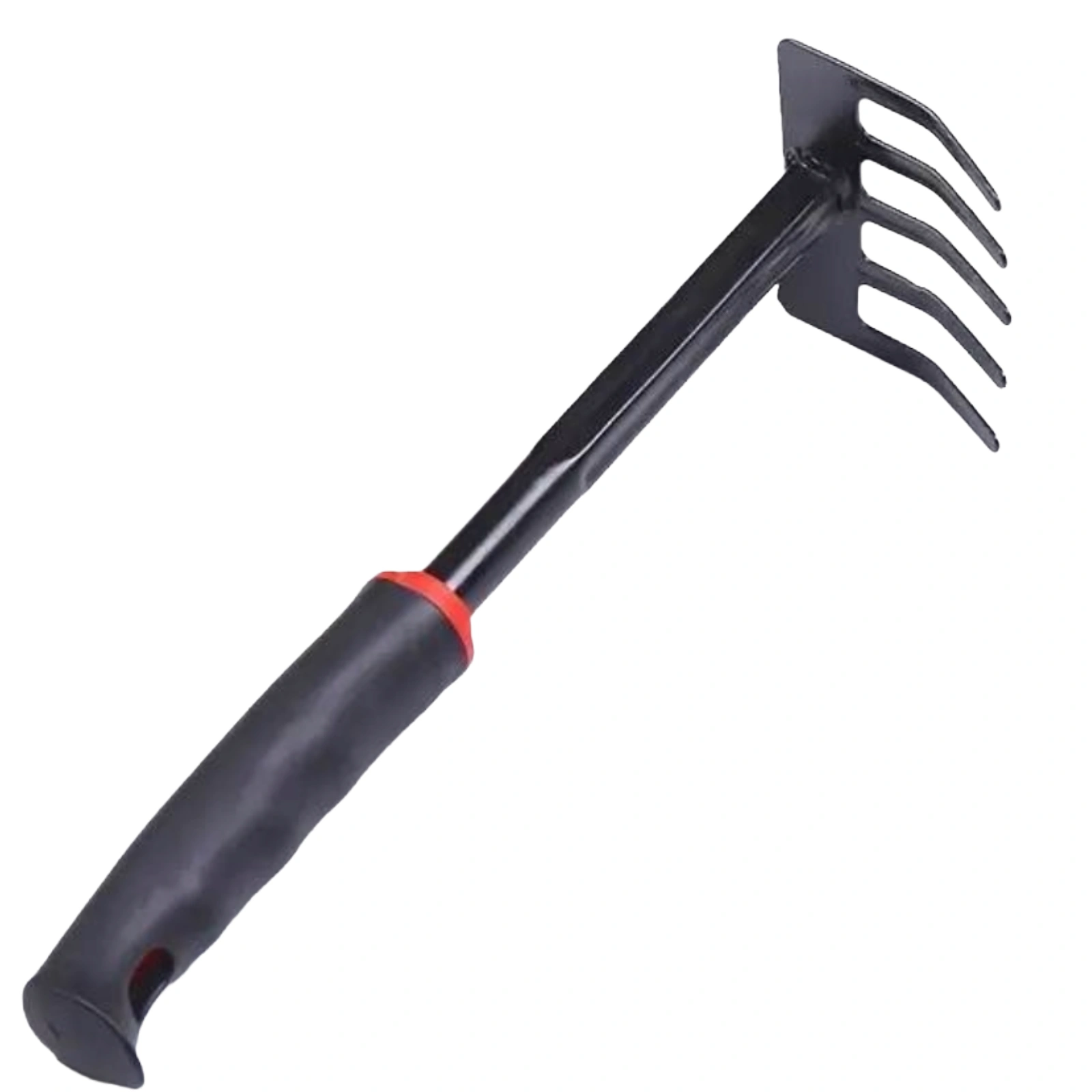 Krehër kopshti me 5 tehe prej çeliku dhe gjatësi 28 cm, i përshtatshëm për punime të ndryshme kopshtarie.