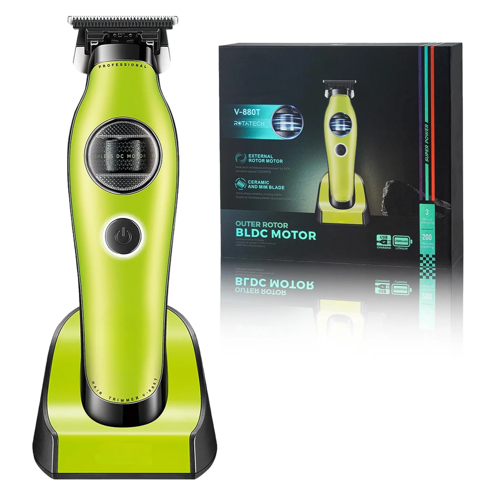 Makinë qethje profesionale V-880C me motor BLDC 7200 RPM dhe tehe qeramike