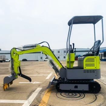Mini eskavator me benzinë HY-12, me peshë 1.2 ton dhe motor 12HP, i përshtatshëm për punime ndërtimi dhe gërmimi.