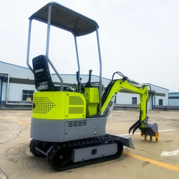 Mini eskavator HY-12 me kovë gërmimi me përmasa 38 × 35 × 20 cm, i përshtatshëm për hapjen e kanaleve dhe punime në themele.