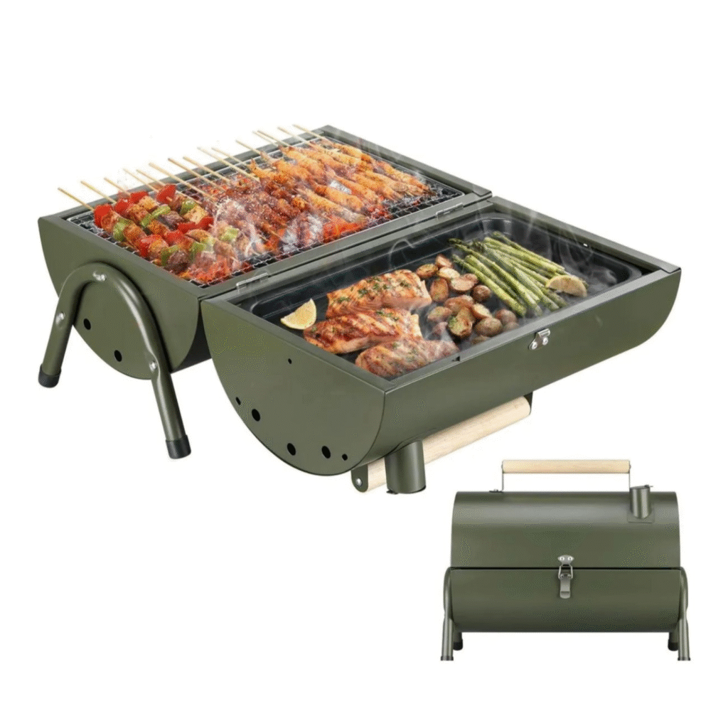 Zgare Metalike per Barbecue me Kapak dhe Tub per Tymin (38X25X17.5cm) 2009S