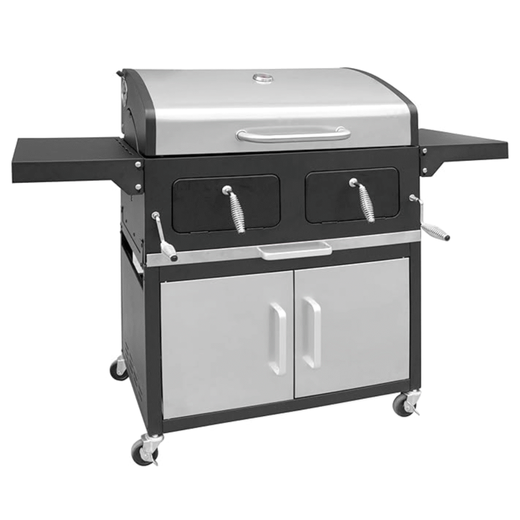 Zgare e Madhe Metalike per Barbecue me Qymyr dhe Raft 2069N 153X47X115cm