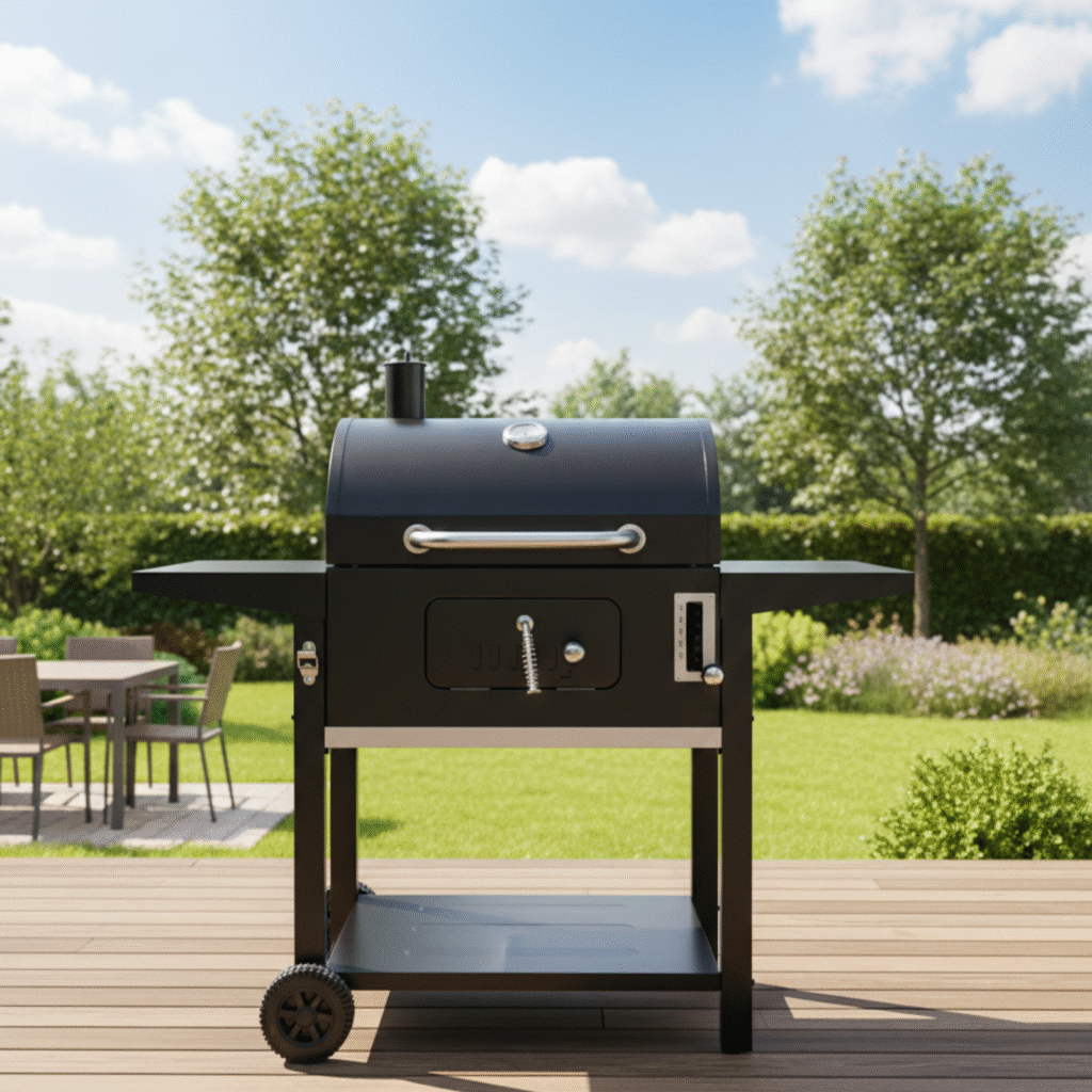 Zgare Metalike per Barbecue me Kapak dhe 2 Tavolina 135X47X108cm 2068