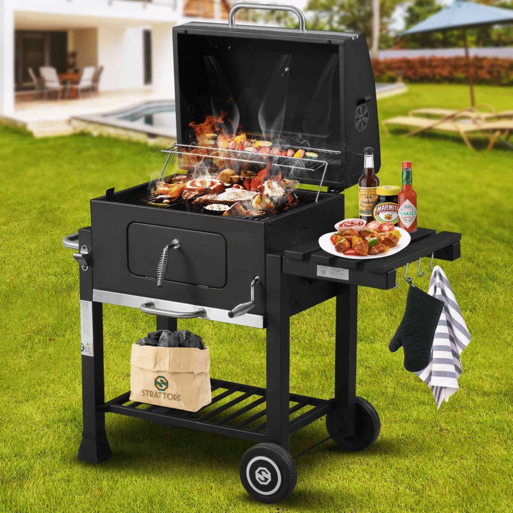 Zgare Metalike per Barbecue me Kapak dhe Tavoline 115X46X100cm 2067