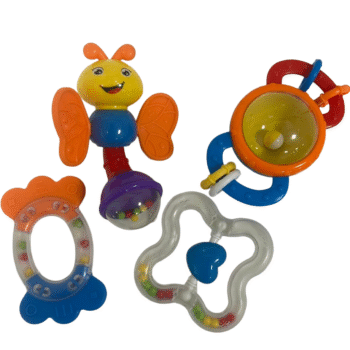 Lodra per Femije-Set me 4 Zile Plastike per Bebe Abeien +0M NO:530E