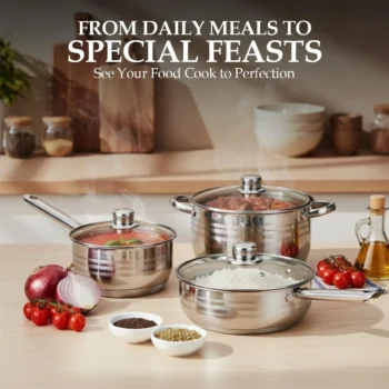 Set gatimi inox HR172-8 i përshtatshëm për soba me induksion dhe lloje të ndryshme pianurash