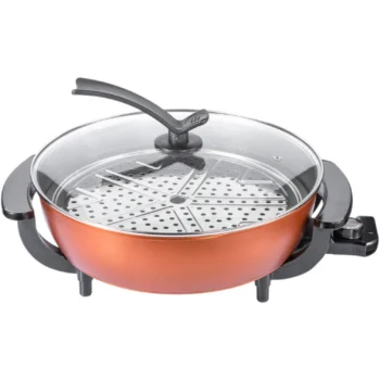 Tenxhere elektrike 1350W me kapacitet 6 litra për supa, gjellë, makarona, oriz, mish, perime dhe hot pot.