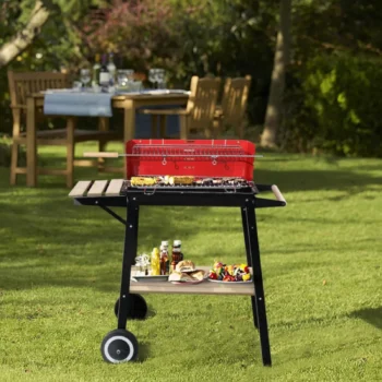 Zgarë barbecue me sipërfaqe pjekjeje 52x33 cm për mish, peshk, perime dhe ushqime të tjera.