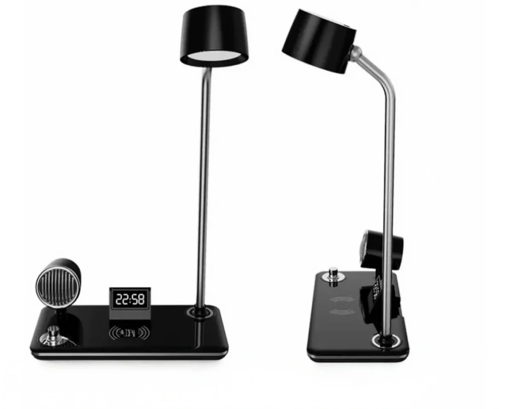 Ndricues tavoline elegant 4NE1 me karikues wireless dhe boks
