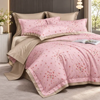 Set çarçafësh për krevat dopio me çarçaf 200x230 cm, këllëf jorgani 250x245 cm dhe 2 këllëfë jastëku 81x54 cm