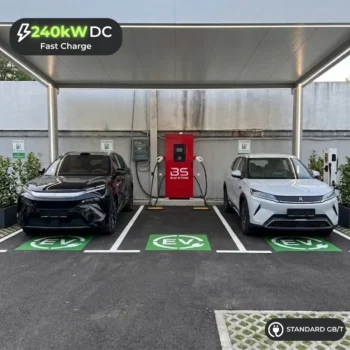 Stacion karikimi DC 240 kW për makina elektrike me dy pistoleta GB/T