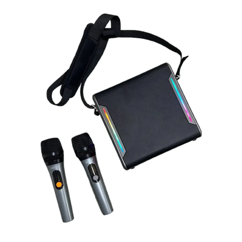 Boks muzike me Bluetooth - me 2 mikrofona per karaoke